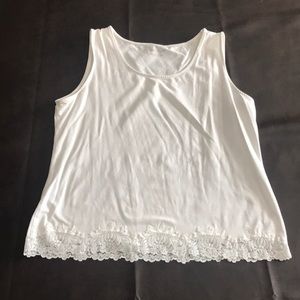 White sleeveless top